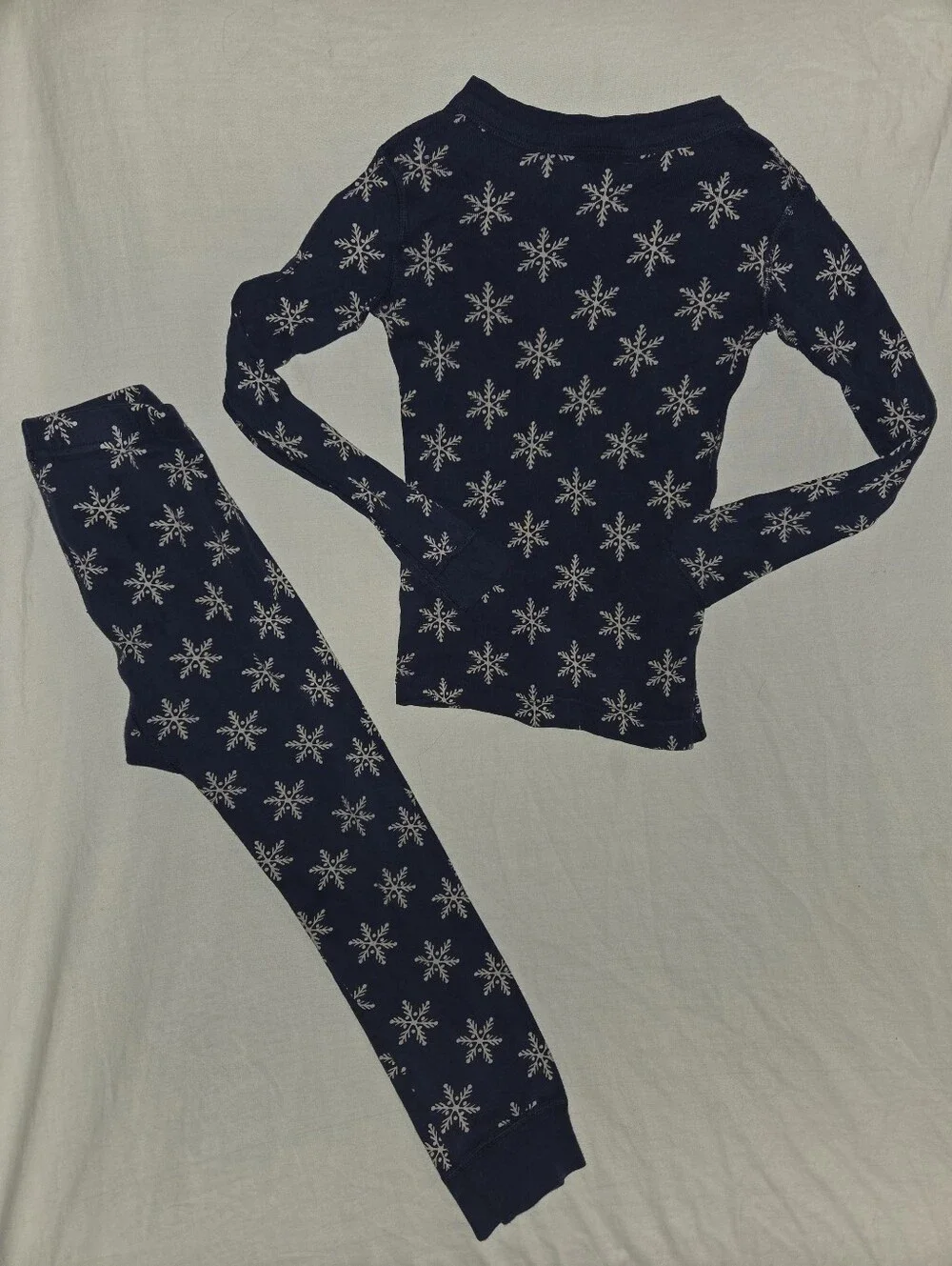 Hanna Andersson Blue White Snowflake Pajamas 110/5